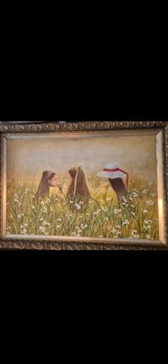large oil on board painting