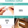 Under Cupboard Lights,Motion Sensor Lights Indoor 28LED Closet Type-C Wireless Kitchen Light Cabinet Under Counter Lighting Rechargeable Battery Powered Bedroom Night Homelife Stick On for Shelf Stair [Energy Class A] Image 8