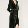Green Velvet knee length dress M Image 2
