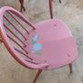 4 vintage wooden kitchen chairs pink Image 9