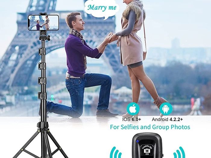 1.7 Meter/67 inch Phone Tripod Stand & Bluetooth Selfie Stick Tripod, Cellphone Tripod with Bluetooth Remote (FREE SHIPPING)