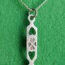Vintage Sterling Silver 925 Welsh Daffodil Love Spoon Necklace, Heart Love Spoon Pendant Image 3