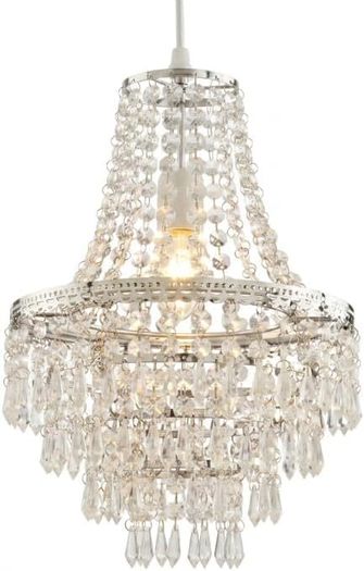 5 Tier Teardrop Crystal Beaded Chandelier Lamp Shade Pendant Light