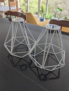 White Cage Metal Basket Ceiling Light Shade