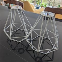 White Cage Metal Basket Ceiling Light Shade
