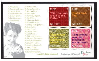 2020 Ireland 25th Anniversary of Father Ted Commemorative Stamp Miniature Sheet Mint Never Hinged (MNH)