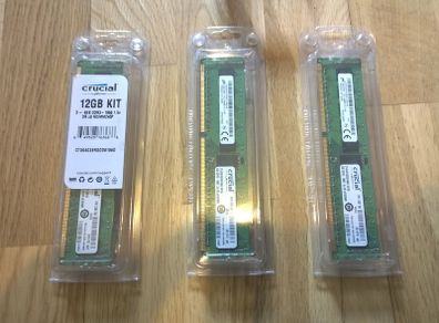 Crucial by Micron 12GB (3 x 4GB) ECC Server Memory Ram DDR3 1866MHz 240pin