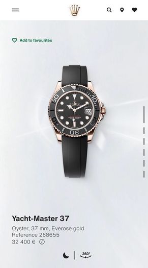 Rolex Yacht Master 37mm Oysterflex 18k
