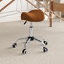 Adjustable Rolling Saddle Stool Brown Image 4