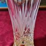 Vintage Killarney Crystal Cut Crystal Glass 8 Inch Tall Octagonal Large Flared Shaped Vase With 24 carat Gold Finishing Round Base Made In Ireland Image 6