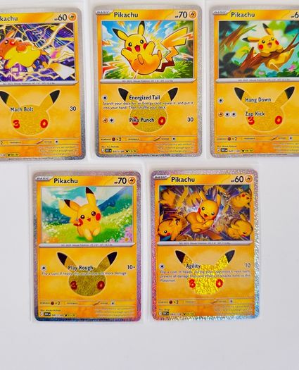 Pokemon TCG 30th Celebration Pikachu Cards Lot English