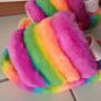 New UGG Fluff Rainbow Color Women's Slippers Image 4