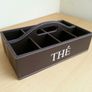 Brown leather french tea organiser Image 4