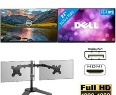 Dual Dell 23" P2319H LED IPS Monitors Full HD (1080p) with Brand Dual Stand