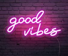 Good Vibes Neon Sign,Neon Light Powered by USB with Switch, Purple Led Neon Light Sign for Bedroom,Wall Decor,Game Room,Party, Bar Decor