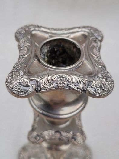 Antique Old English Edwardian Silver Plated Candlesticks