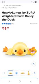 Hug a lumps Duck (weighted toy)