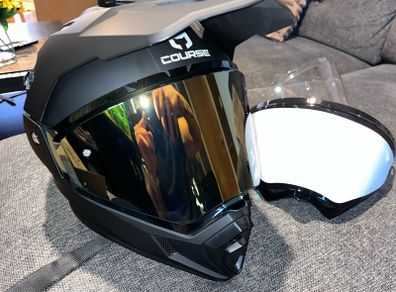 Motorcycle Helmet COURSE DRIFT XL + Intercom + 3 Visors