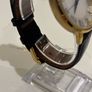 Citizen Men's Eco Drive White Dial Gold Tone Case Black Leather Strap Image 3