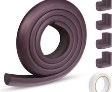 Edge Protectors, 2 M Foam Safety Strip and 4 Corner Cushion Protector Set, Edge Corner Guards for Baby (Purple)