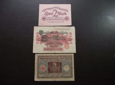 Germany. Darlehnskassenschein 3 Notes@2 Mark (1914+1920+1922)