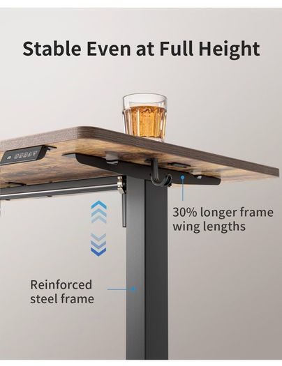Electric Standing Desk Height Adjustable For Gaming and Computer, 120 x 60cm Sit Stand
