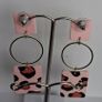 Pastel Pink Leopard Print Geometric Earrings Image 7