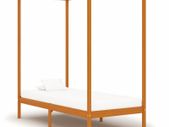 Canopy Bed Frame Honey Brown Solid Pine Wood 90x200 cm