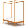 Canopy Bed Frame Honey Brown Solid Pine Wood 100x200 cm Image 5