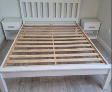 Beautiful White 4Ft 6 Double Wooden Bed Frame - Can Deliver