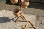 Bamboo plant pot stand and bamboo bracket.