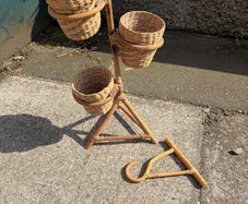Bamboo plant pot stand and bamboo bracket.