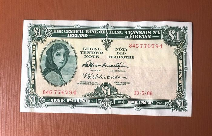Irish one pound lavery note