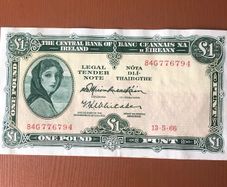 Irish one pound lavery note