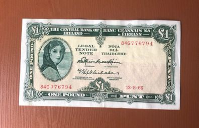 Irish one pound lavery note