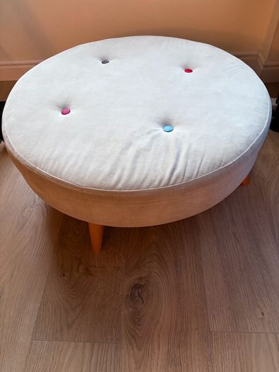 DFS Signature Button-Effect Armchair with Matching Stool