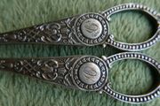 Silver or Silver Plated Victorian Grape Scissors in a floral etched Pattern (no stamps)