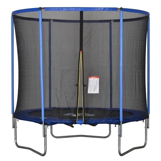244cm Trampoline for Kids and Adult with Safety Enclosure Net Spring Pad Waterproof Jump Mat for Outdoor Indoor Use