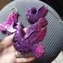 pink/purple ombre glitter dove decorations Image 2