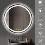 NEW SALE | 600mm Round Bathroom LED Mirror Illuminated Backlit Bathroom Circle Mirror with LED Lights for Wall Touch Switch Demister 3 LED Light Color Dimmable Image 3