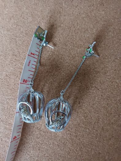 Birds in a cage earrings