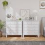 Modern Chest of Drawers, 5 Drawer Storage Cabinet with Metal Handles and Runners for Bedroom, White Image 4