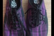 Vans Authentic Lo Pro Purple Pin Plaid Near New Size UK 6