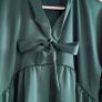MADE IN ITALY bottle green silk style pussy bow longline blouse Sz XL (Fit 16-20UK) - Bnwot - Rrp 44.95 Image 5