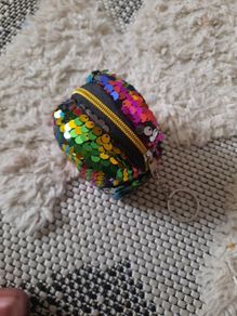 sequin purse keychain