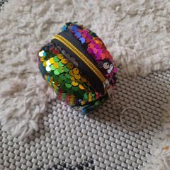 sequin purse keychain