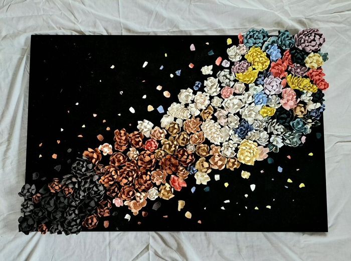 Unique handmade ceramic art wall piece
