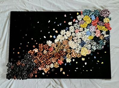 Unique handmade ceramic art wall piece