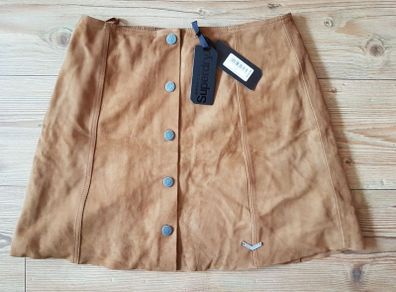 skirt leather brown superdry Medium Size M Brand new