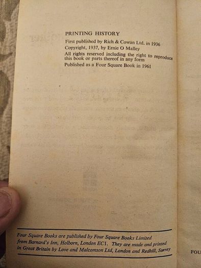 On Another Man's Wound. By Ernie O Malley. Comdt. General Of I.R.A. Vintage 1961 Edition Paperback In Fair Condition.